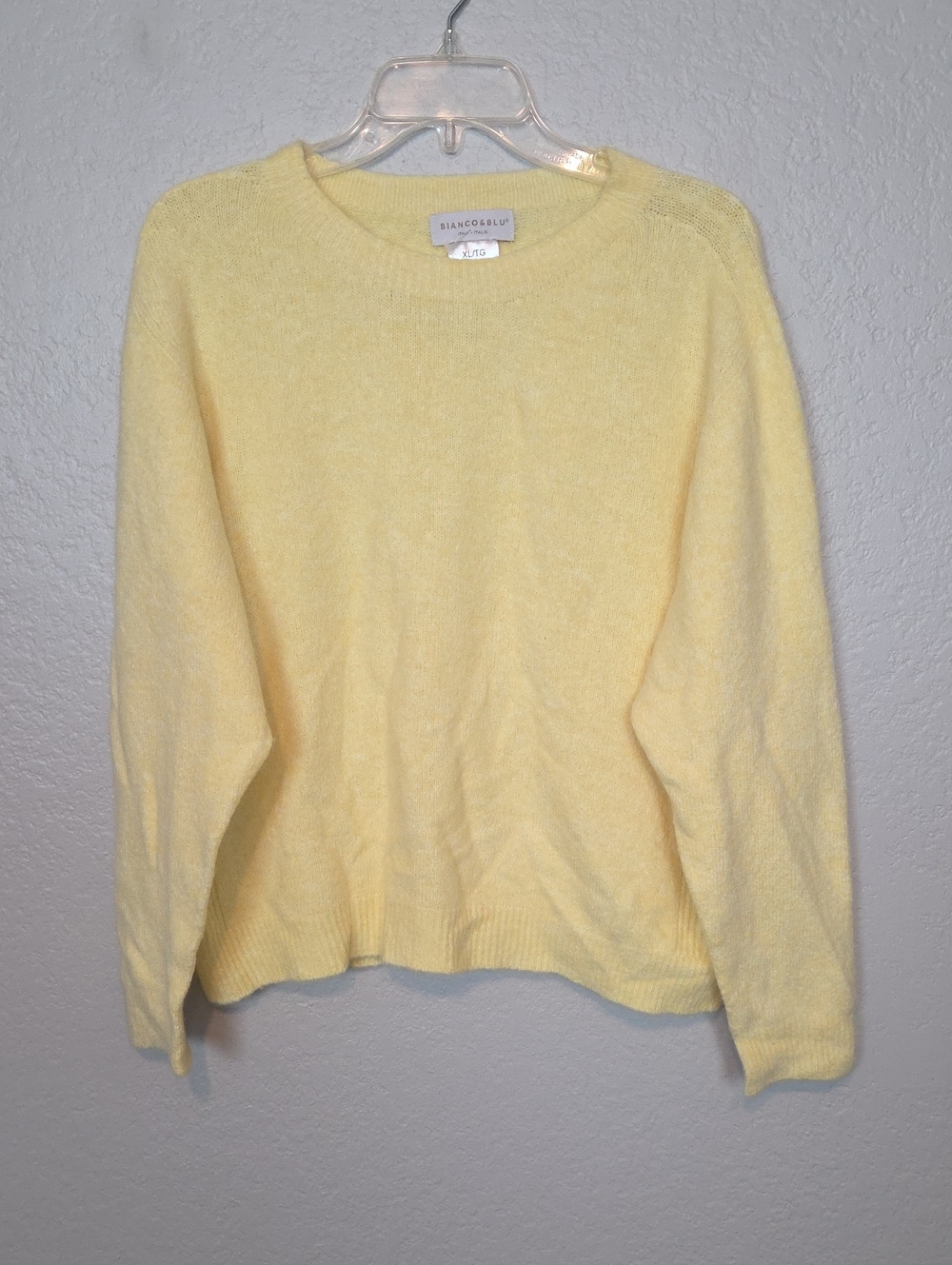 Bianco & Blu Italy Pale Yellow Crewneck Sweater XL